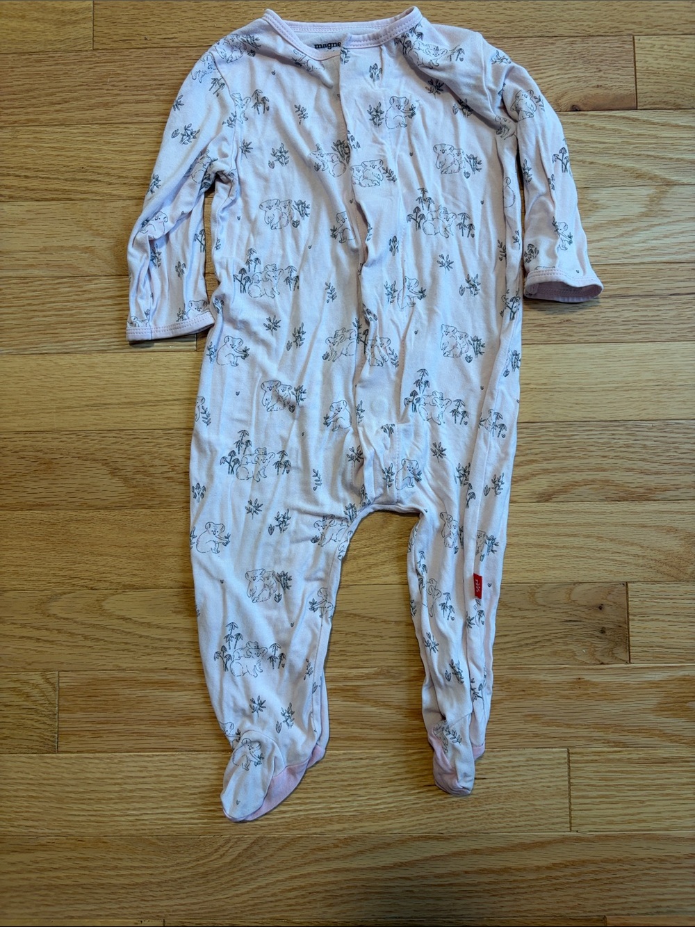 Magneticme pink koala bear footie pajamas